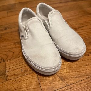 White slip-on Vans
